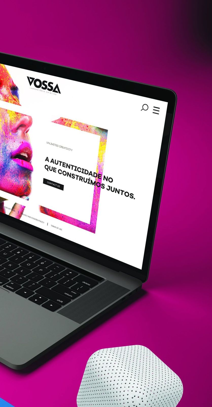 Página de website VOSSA num portátil